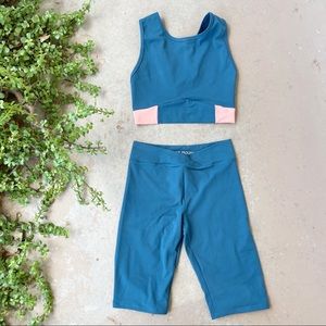 Live the Process Teal Set - Shorts and Sports Bra